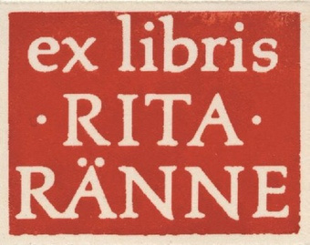 Ex libris Rita Ränne 