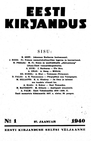 Eesti Kirjandus ; 1 1940