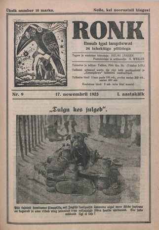 Ronk : perekonna ja noorsoo ajakiri ; 9 1923-11-17