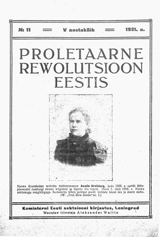 Proletaarne Rewolutsioon Eestis ; 11 1931