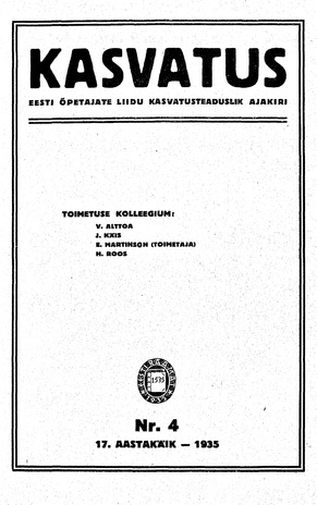 Kasvatus ; 4 1935-05-31