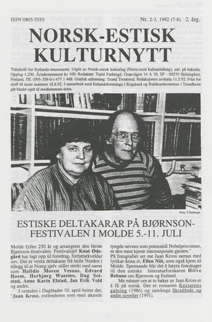 Norsk-Estisk kulturnytt ; 2-3 1992
