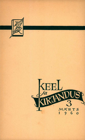 Keel ja Kirjandus ; 3 1960-03