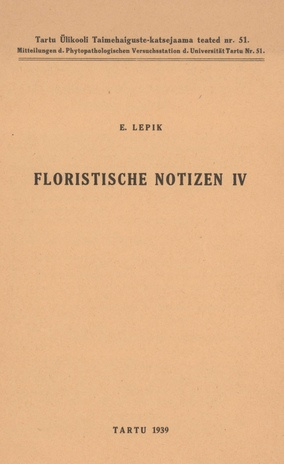 Floristische Notizen IV