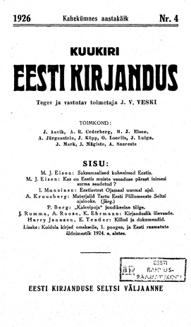 Eesti Kirjandus ; 4 1926
