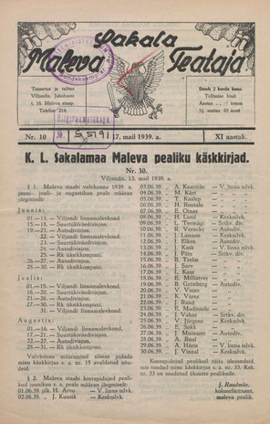 Sakalamaa Maleva Teataja ; 10 1939-05-17