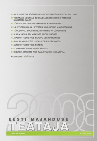 Eesti Majanduse Teataja : majandusajakiri aastast 1991 ; 6 (205) 2008