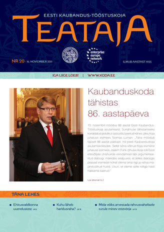 Eesti Kaubandus-Tööstuskoja Teataja ; 20 2011-11-16