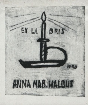 Ex libris Anna Mar. Walgus 