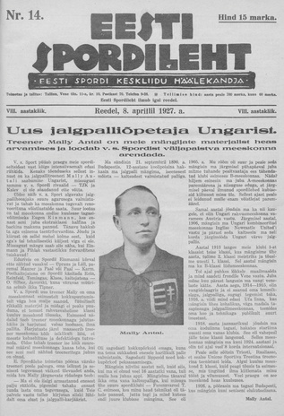 Eesti Spordileht ; 14 1927-04-08