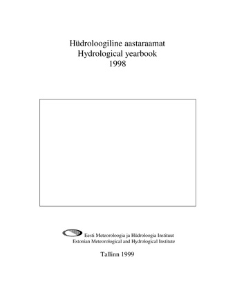 Hüdroloogiline aastaraamat = Hydrological yearbook ; 1998