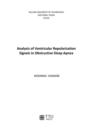 Analysis of ventricular repolarization signals in obstructive sleep apnea = Ventrikulaarse repolarisatsiooni signaalide analüüs obstruktiivse uneapnoe korral 