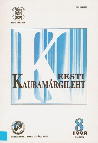 Eesti Kaubamärgileht ; 8 1998-08