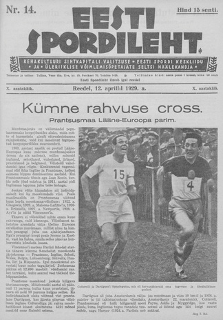 Eesti Spordileht ; 14 1929-04-12
