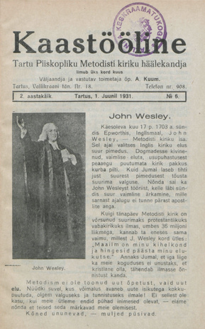 Kaastööline : Tartu Ühisabi Informatsioonileht ; 6 1931-06-01