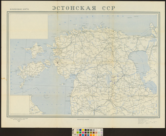 Эстонская ССР : бланковая карта 