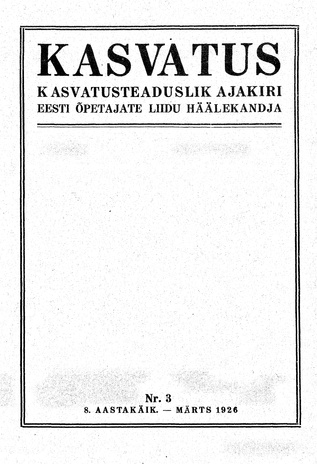 Kasvatus ; 3 1926-03