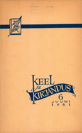Keel ja Kirjandus ; 6 1961-06