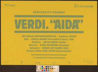 Verdi Aida : kontsertettekanne 