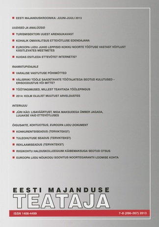 Eesti Majanduse Teataja : majandusajakiri aastast 1991 ; 7-8 (266-267) 2013