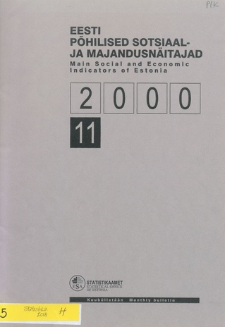 Eesti põhilised sotsiaal- ja majandusnäitajad = Main social and economic indicators of Estonia ; 11 2000-12