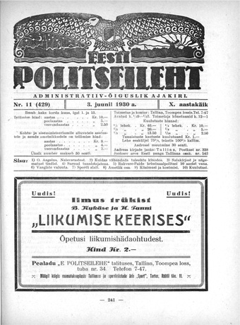 Eesti Politseileht ; 11 1930