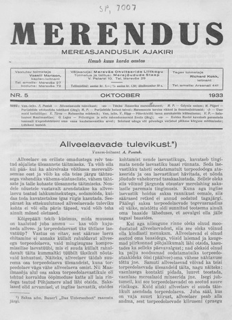 Merendus : mereasjanduslik ajakiri ; 5 1933