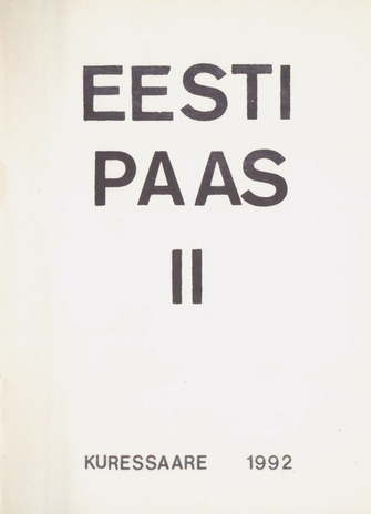 Eesti II paekonverentsi "Eesti paas" ettekannete teesid : (23.-24. apr. 1992) 