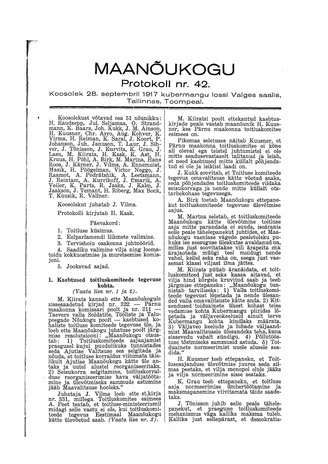 Maanõukogu protokoll nr.42 (28. september 1917)