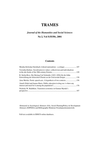 Trames ; 2 Vol 5 (55/50) 2001