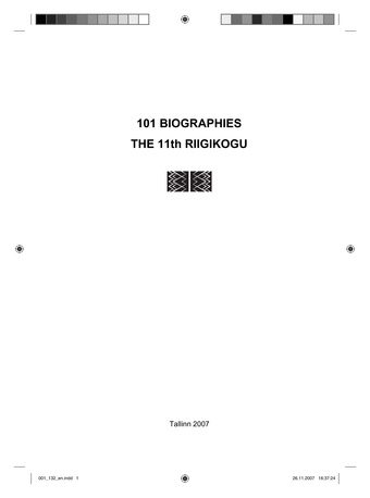 101 Biographies : the 11th Riigikogu