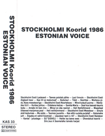 Stockholmi koorid 1986 : Estonian Voice