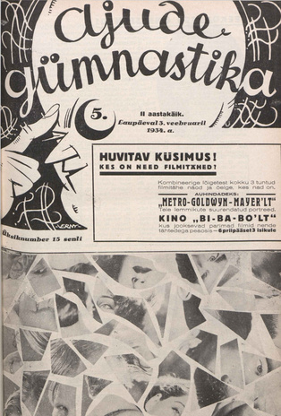 Ajude Gümnastika : ristsõnamõistatuste ajakiri ; 5 1934-02-03