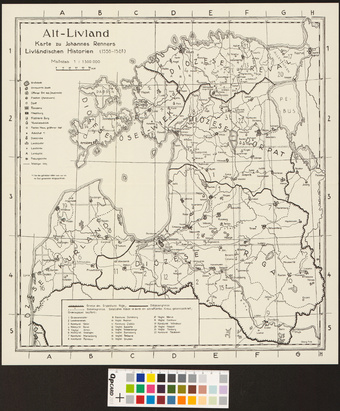 Alt-Livland : Karte zu Johannes Renners Livländischen Historien (1556-1561) 