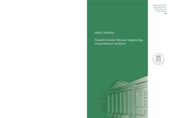 Towards greener software engineering using software analytics