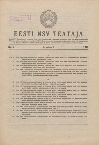 Eesti NSV Teataja ; 2 1944-10-06