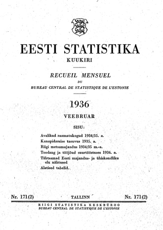 Eesti Statistika : kuukiri ; 171 (2) 1936-02