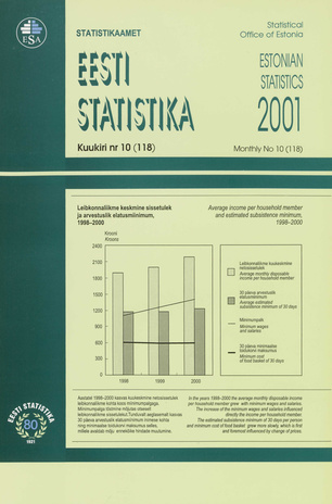 Eesti Statistika Kuukiri = Monthly Bulletin of Estonian Statistics ; 10(118) 2001-11