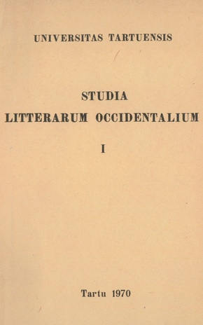 Studia litterarum occidentalium. 1 