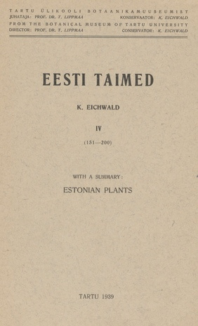 Eesti taimed. with a summary : Estonian plants / IV