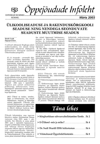 Õppejõudude Infoleht ; 2003-03