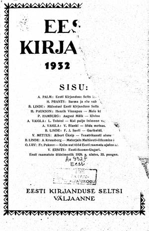 Eesti Kirjandus ; 9 1932