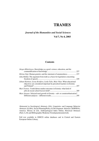Trames ; 4 Vol 7 (57/52) 2003