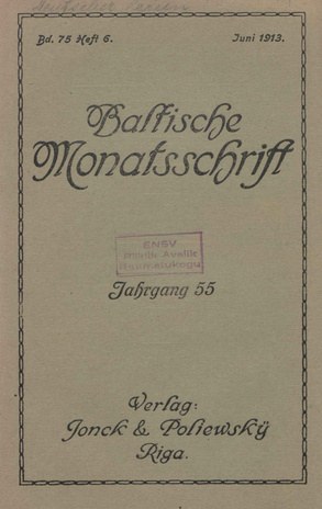 Baltische Monatsschrift ; 6 1913-06