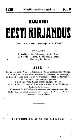 Eesti Kirjandus ; 9 1928