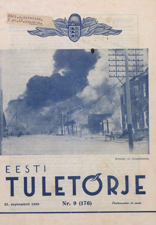 Eesti Tuletõrje : tuletõrje kuukiri ; 9 (176) 1939-09-21