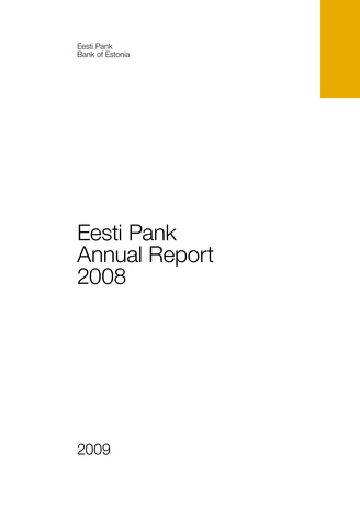 Eesti Pank. Annual report ; 2008