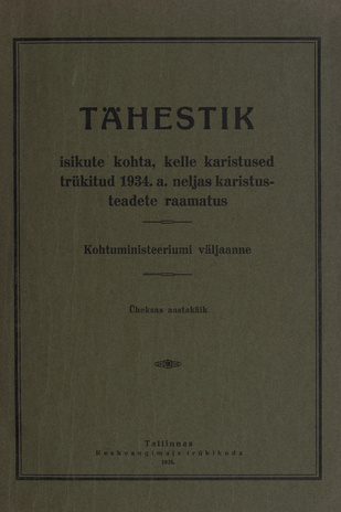 Tähestik isikute kohta, kelle karistused trükitud 1934. a. neljas karistusteadete raamatus