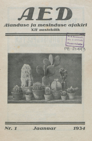 Aed : aianduse ajakiri ; 1 1934-01