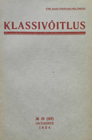 Klassivõitlus ; 10 (169) 1934-10
